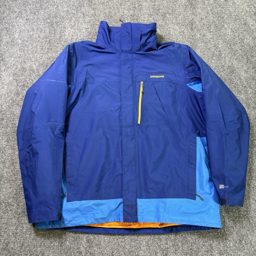 Patagonia 3 in 1 Snowshot Jacket Men's XL Blue Insulated Ski Waterproof RECCO